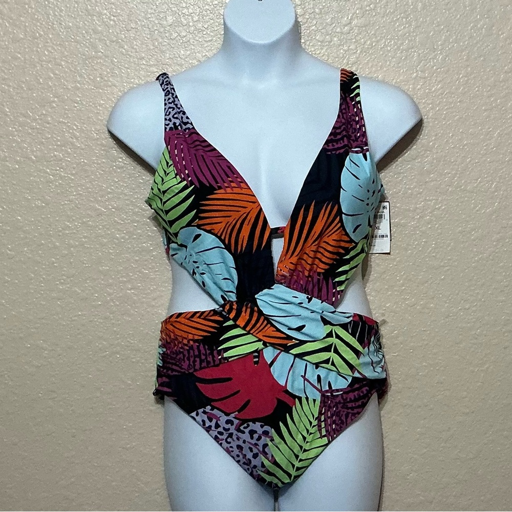 Bar 111 Tropical Print Swimsuit with Side Cutouts